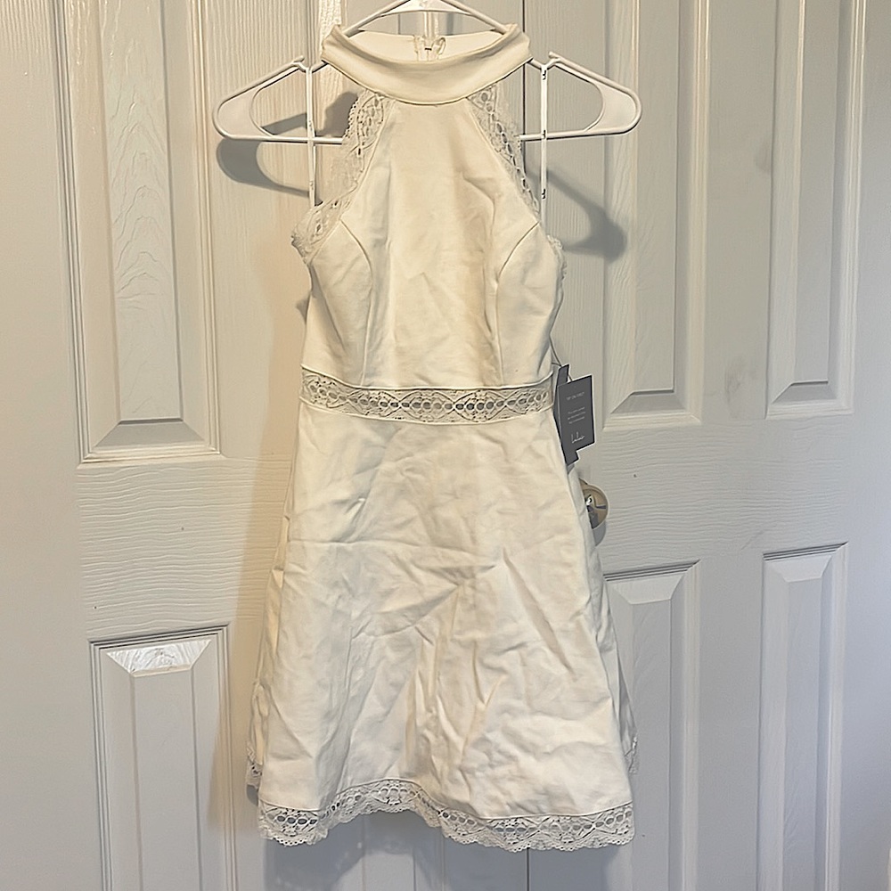 NWT white lulus high neck dress